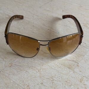 PRADA Brown Aviator Sunglasses